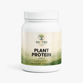 Plant Protein Vanilla plant-based protein powder — vegan vanilla plant protein powder for muscle recovery, front of bottle label