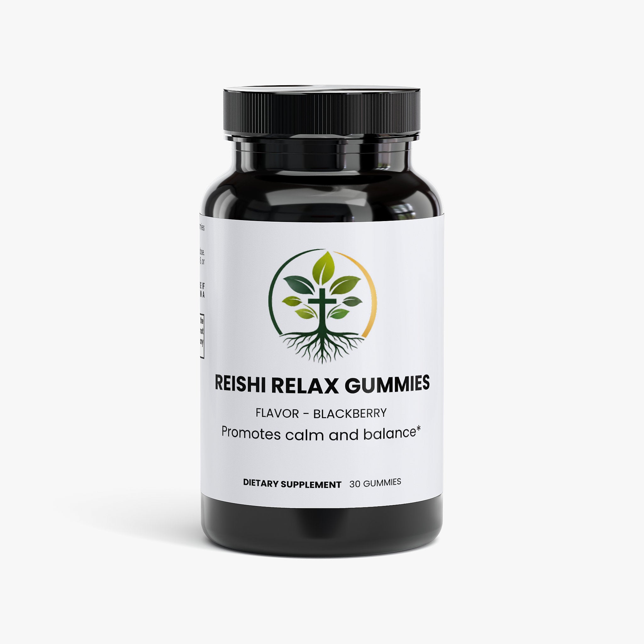 Reishi Relax Gummies gummies — reishi mushroom relax gummies for calm and stress support adaptogen, front of packaging label