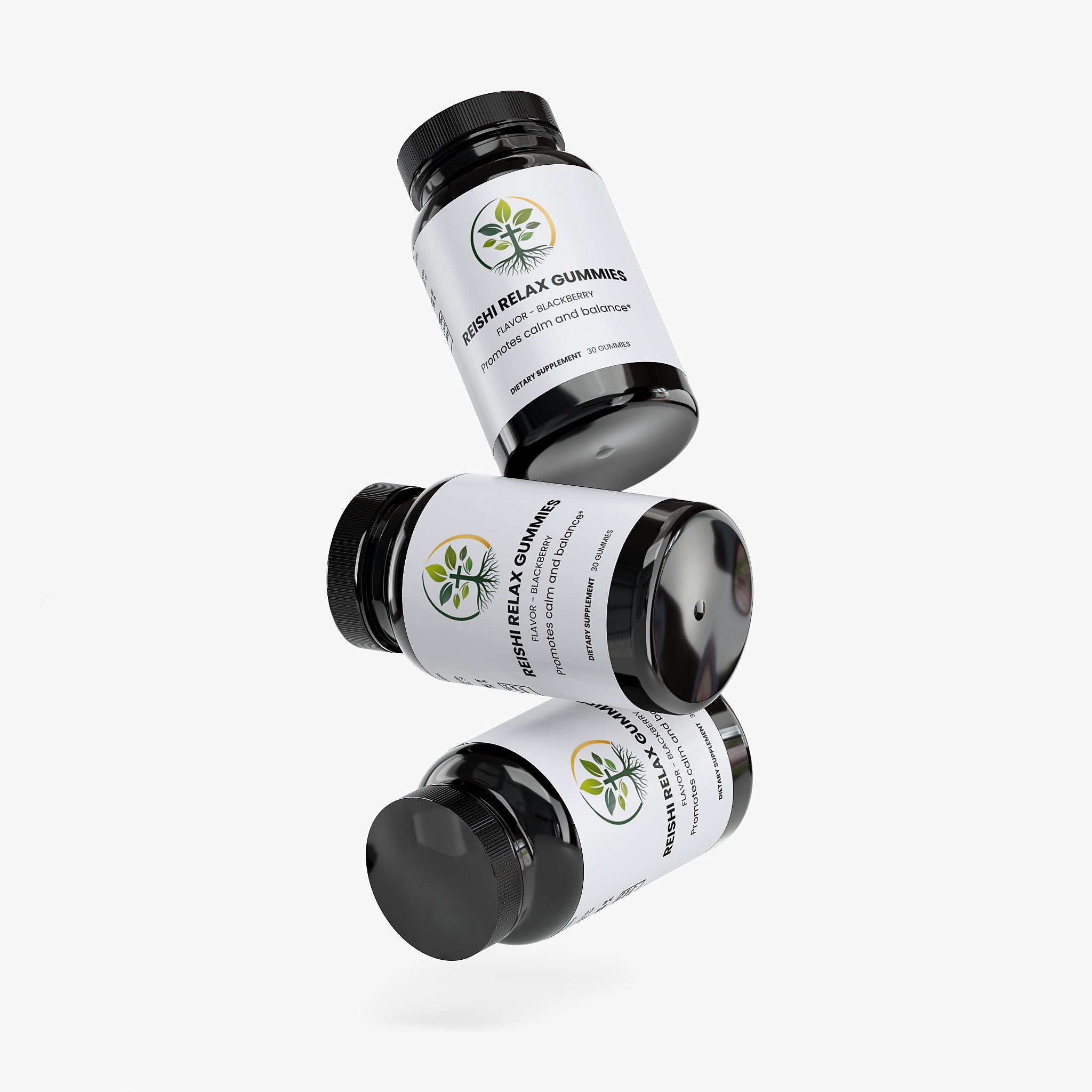 Reishi Relax Gummies gummies — reishi mushroom relax gummies for calm and stress support adaptogen, packaging angle view