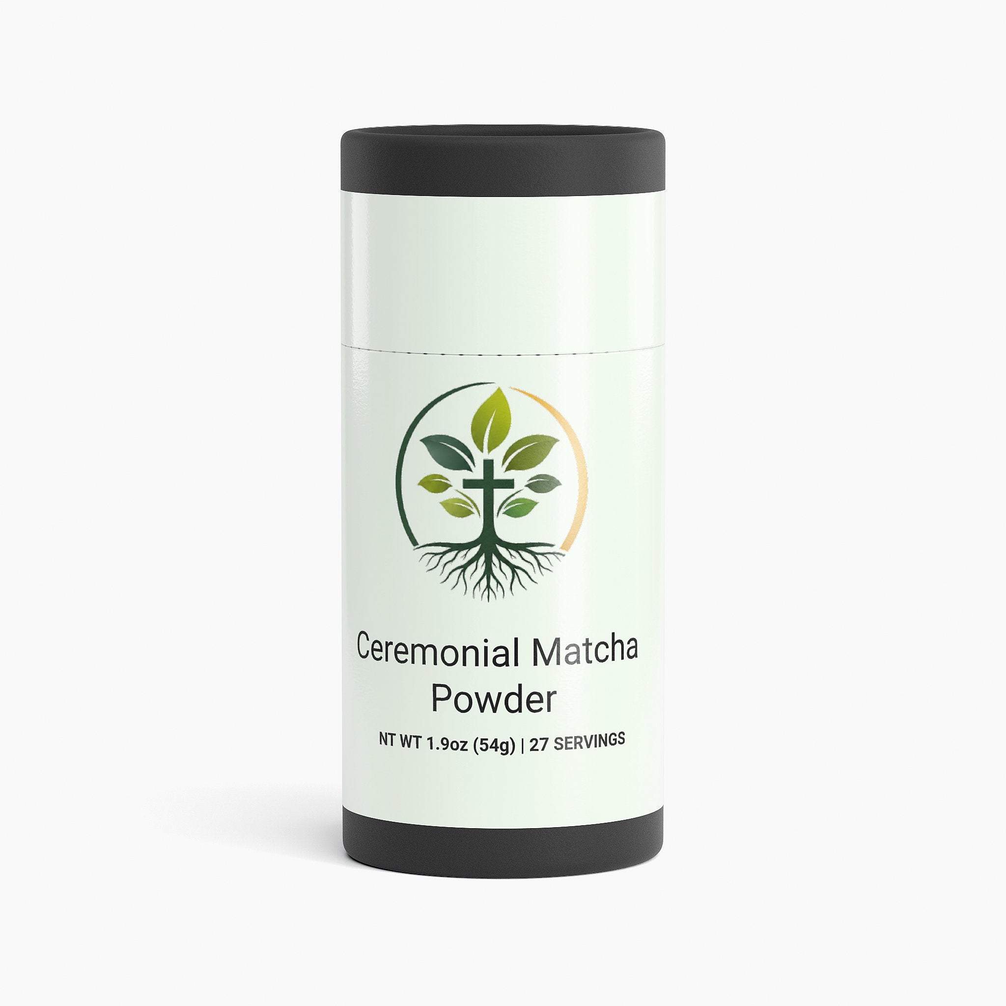 Ceremonial Matcha Powder matcha powder tin — ceremonial grade matcha green tea powder Japanese antioxidant, front of packaging label