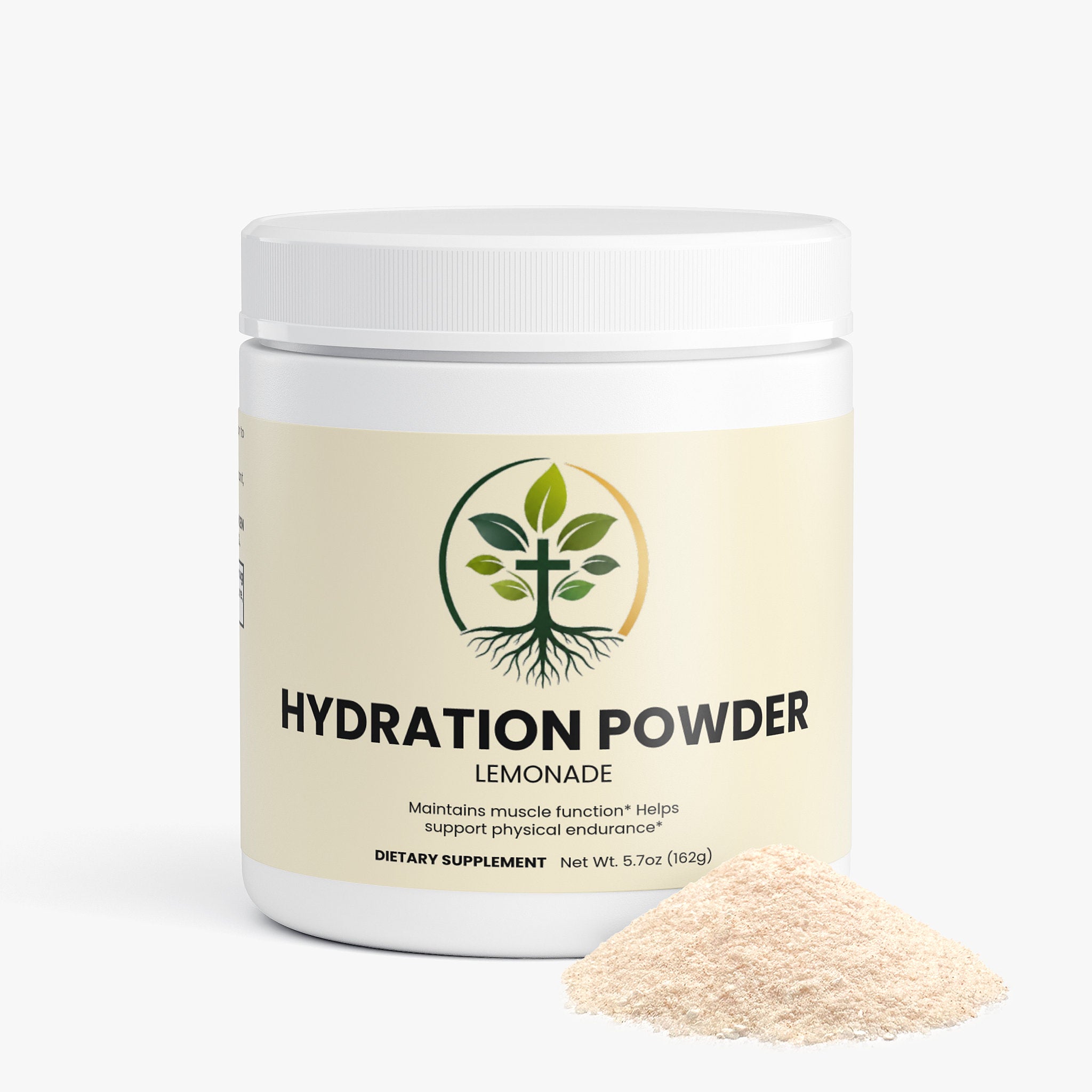 Hydration Powder Lemonade powder — electrolyte hydration powder lemonade flavor for workout recovery and hydration, back label with supplement facts and ingredients