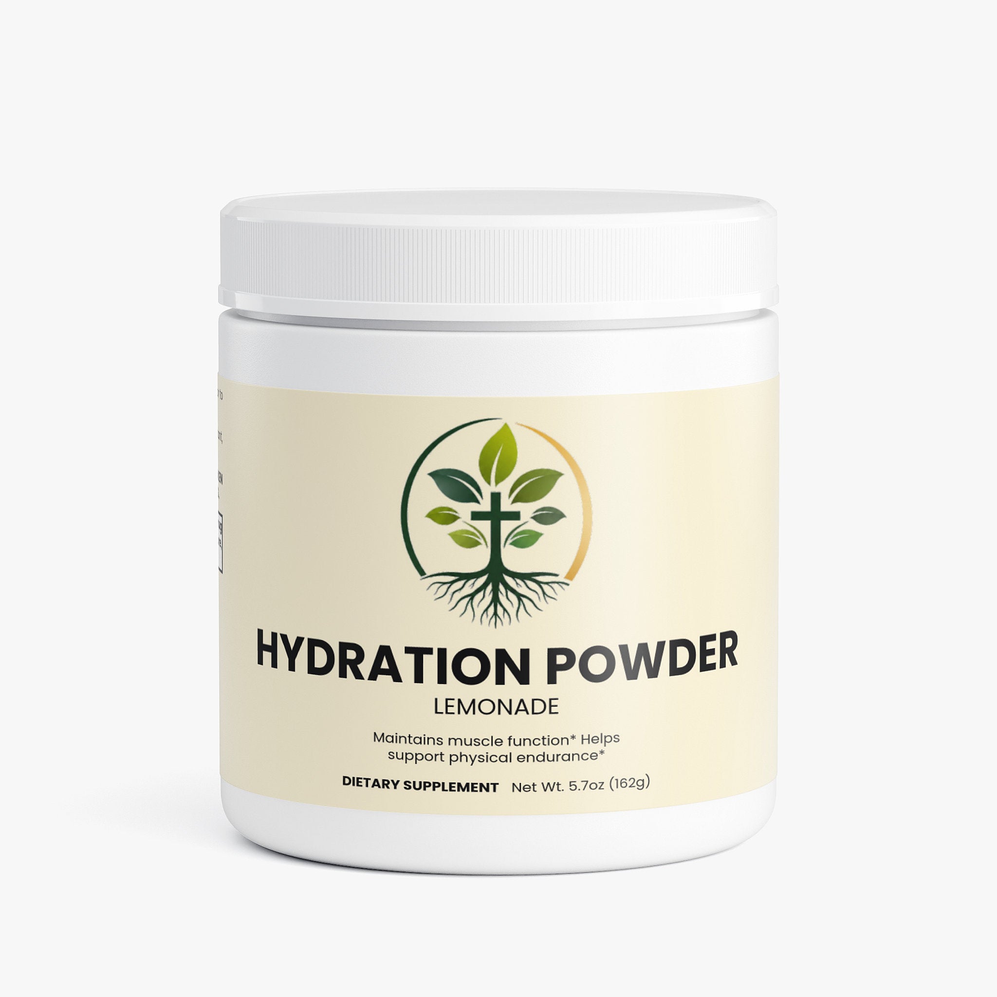 Hydration Powder Lemonade powder — electrolyte hydration powder lemonade flavor for workout recovery and hydration, front of packaging label