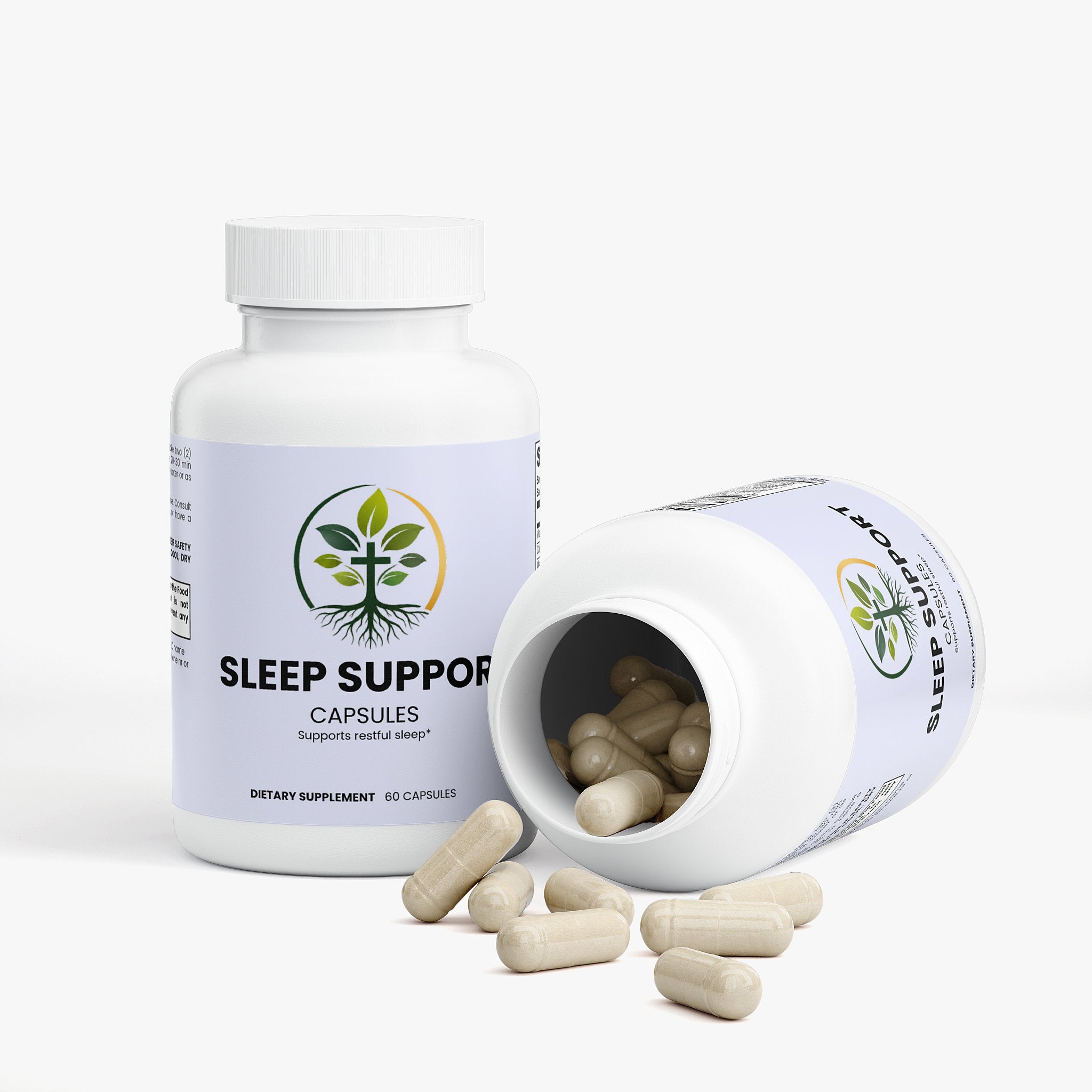 Sleep Support capsules — sleep support supplement with melatonin and magnesium for restful sleep, packaging angle view
