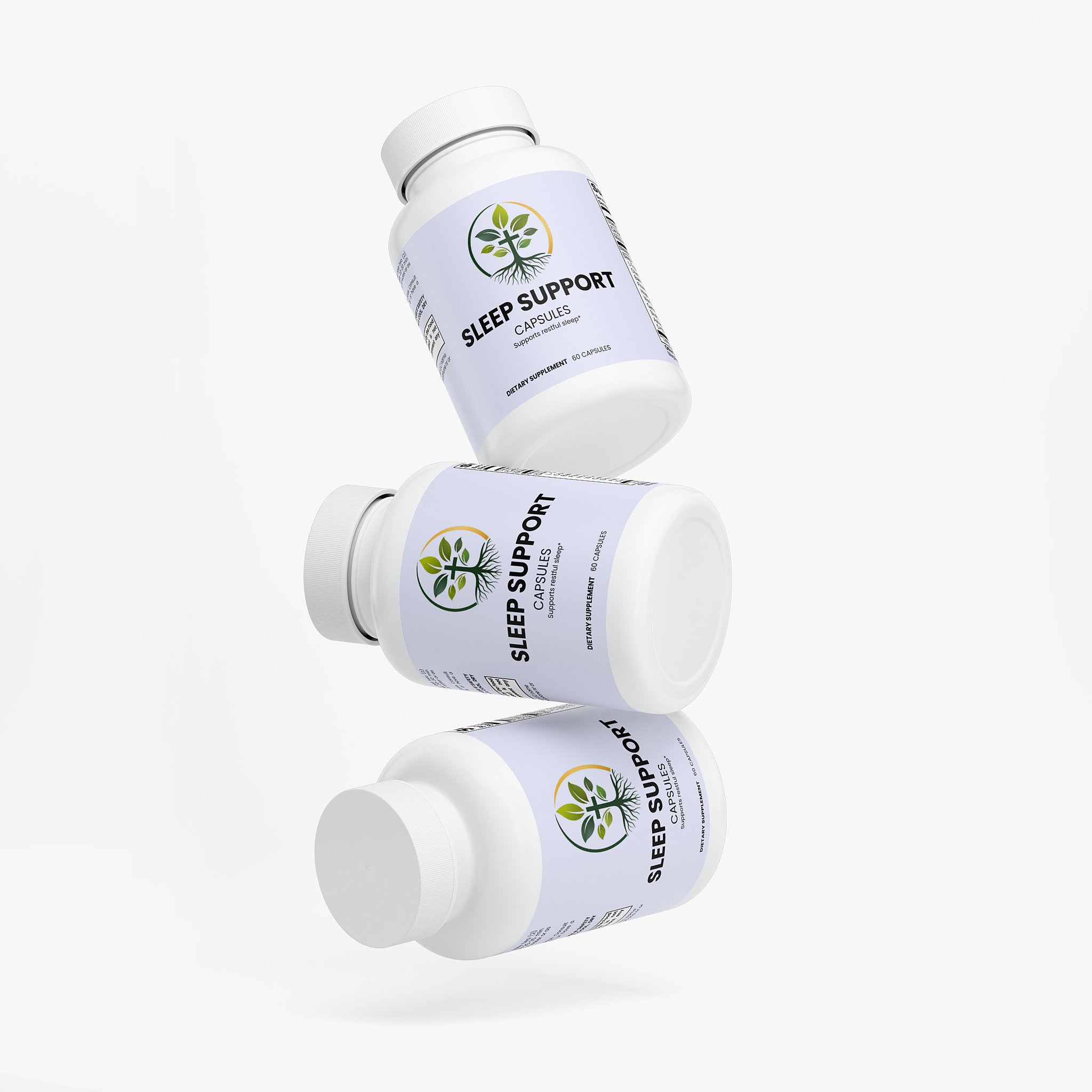 Sleep Support capsules — sleep support supplement with melatonin and magnesium for restful sleep, packaging angle view