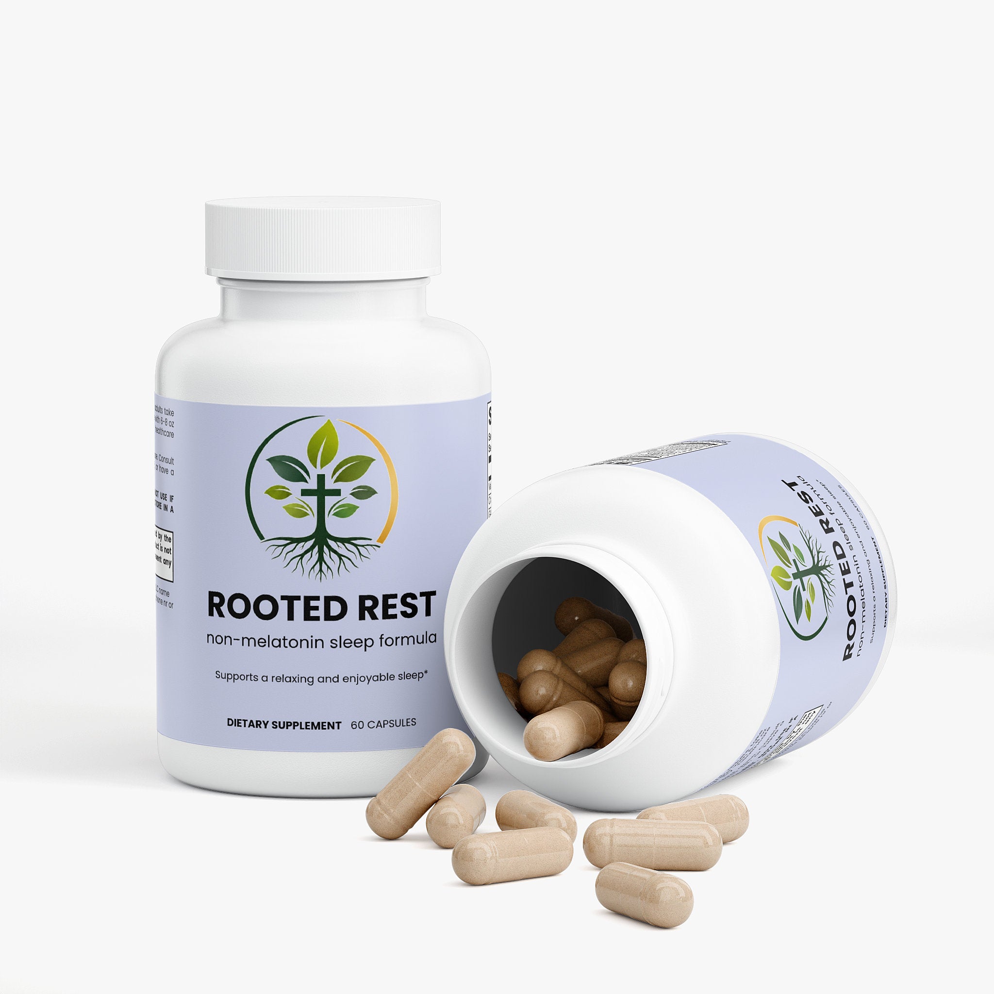 Sleep Formula capsules — sleep formula supplement with valerian root and melatonin for deep sleep, packaging angle view