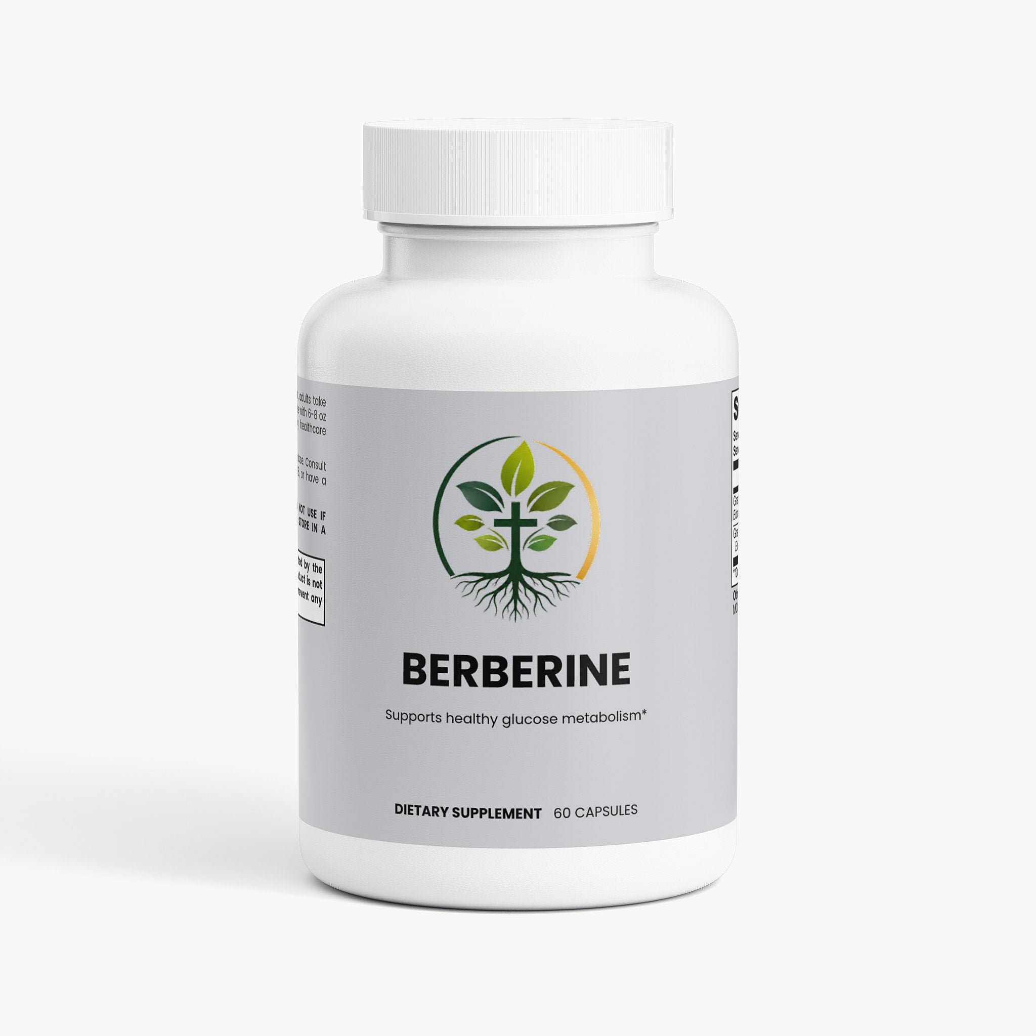 Berberine capsules — berberine HCl capsules for blood sugar and metabolism support, front of bottle label