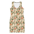 Bodycon Dress Bloom bodycon dress — bodycon dress botanical bloom print women's fitted all-over print, front view