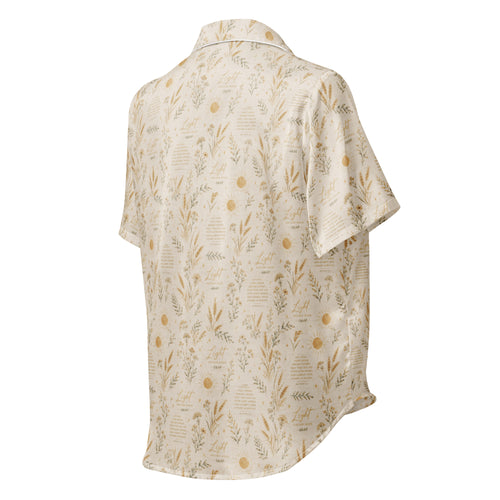 Women's Short Sleeve Pajama Top pajama top — all-over print women's short sleeve pajama top comfortable loungewear, back view