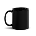 Black Glossy Mug ceramic mug — black glossy ceramic mug custom Rooted Wellness coffee mug, packaging angle view