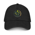 Denim Hat denim hat — embroidered denim hat dad cap custom natural fiber apparel, front view