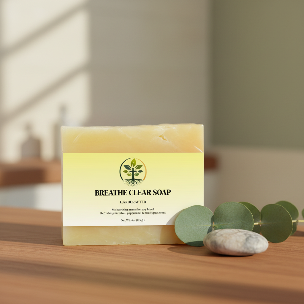 Breathe Clear Soap lifestyle backdrop