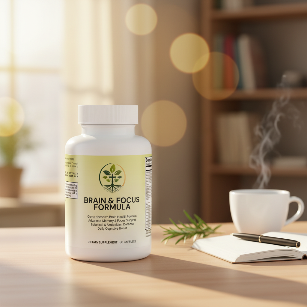 Brain & Focus Formula lifestyle backdrop