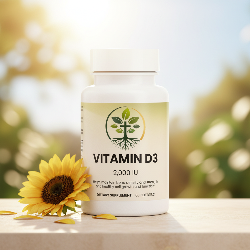 Vitamin D3 2000 IU lifestyle backdrop