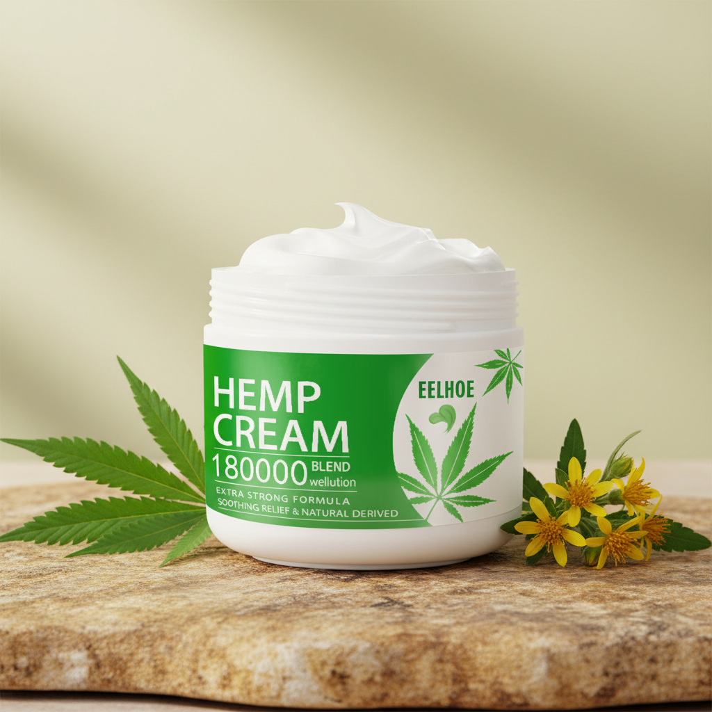 Hemp Leaf Relief Cream lifestyle backdrop