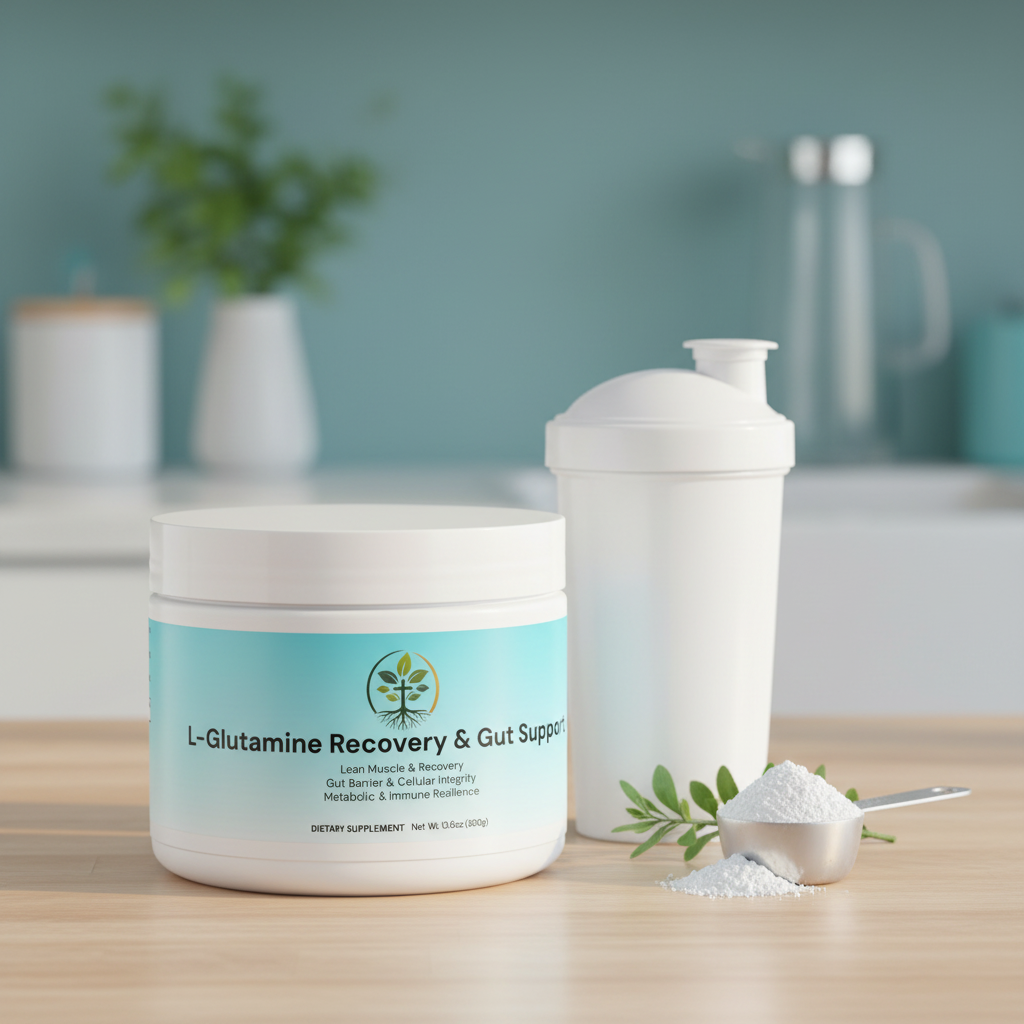 L-Glutamine Recovery & Gut Support lifestyle backdrop