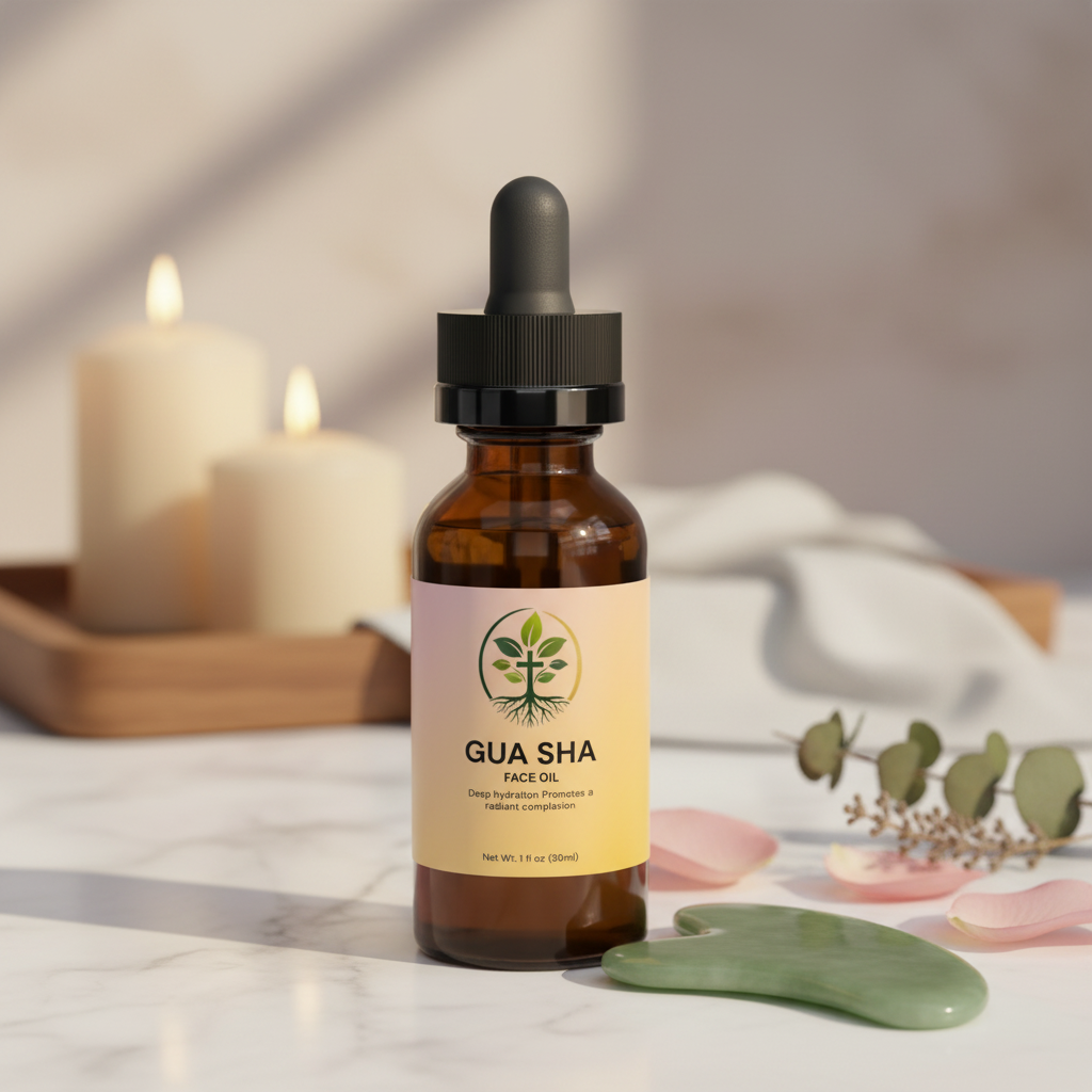 Gua Sha Face Oil lifestyle backdrop