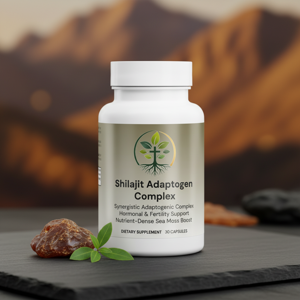 Shilajit Adaptogen Complex lifestyle backdrop