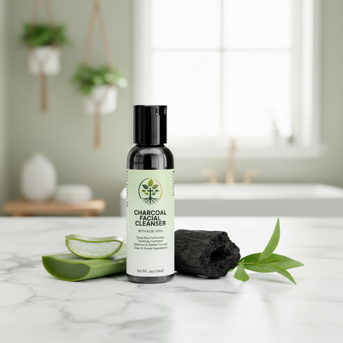 Activated Charcoal Facial Cleanser lifestyle backdrop