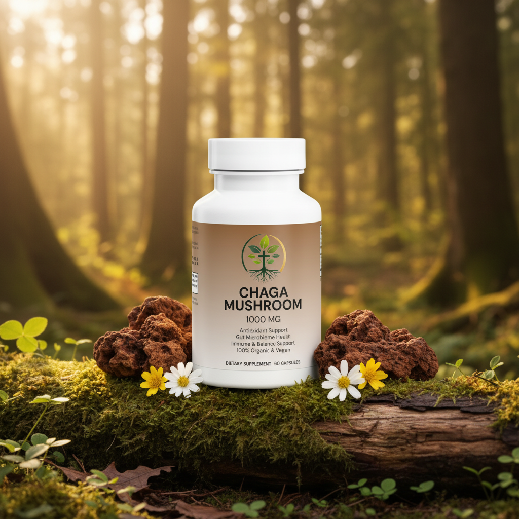 Chaga Mushroom lifestyle in forest setting