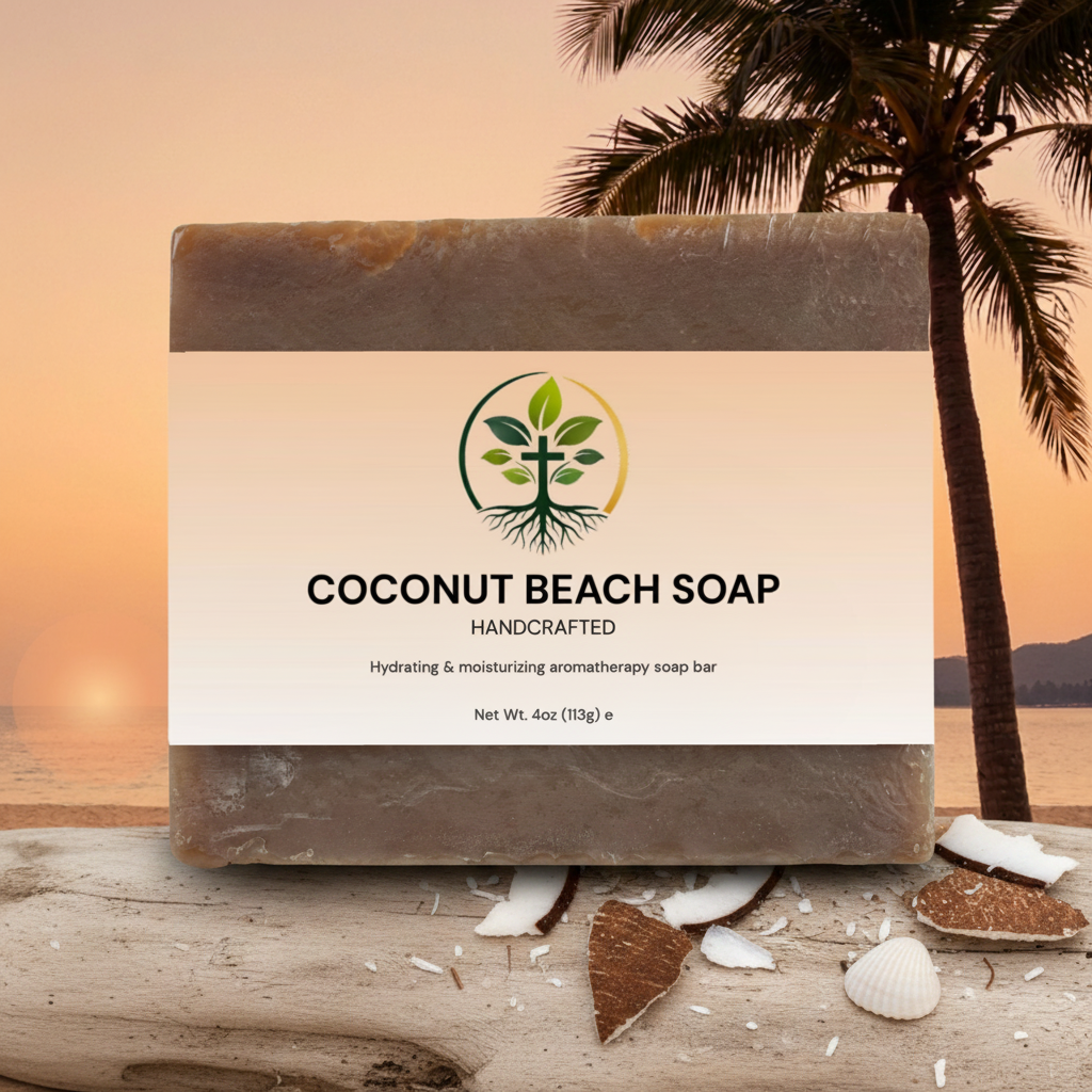 Coconut Beach Soap lifestyle backdrop
