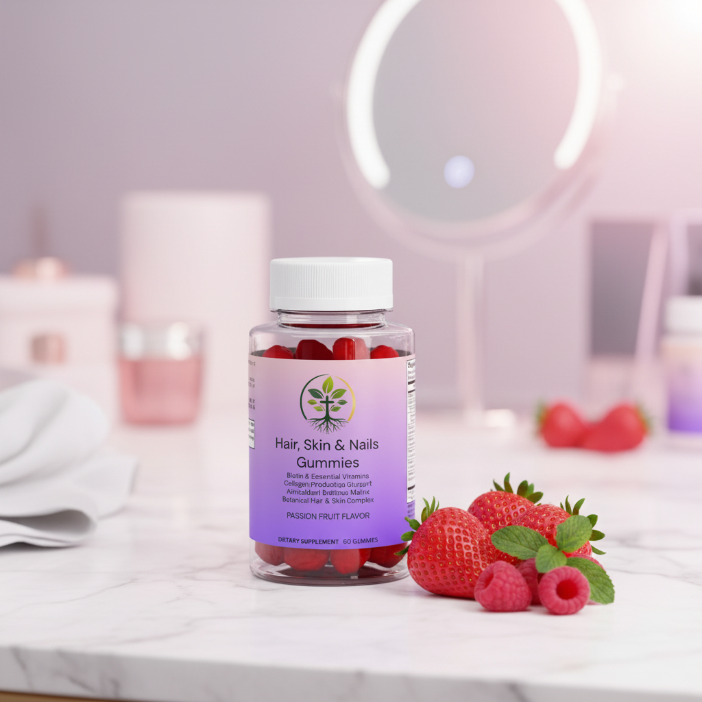 Hair, Skin & Nails Gummies lifestyle backdrop