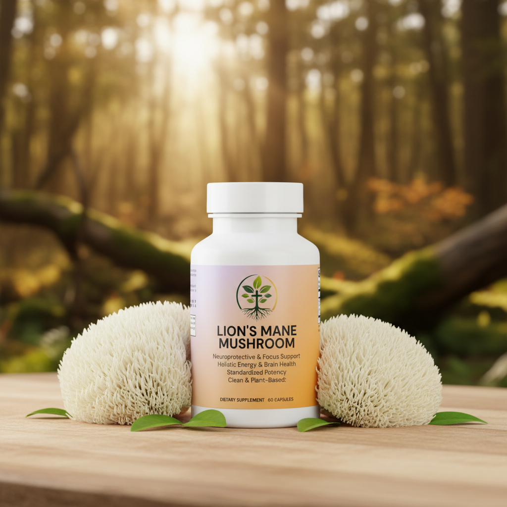 Lion's Mane Mushroom lifestyle backdrop