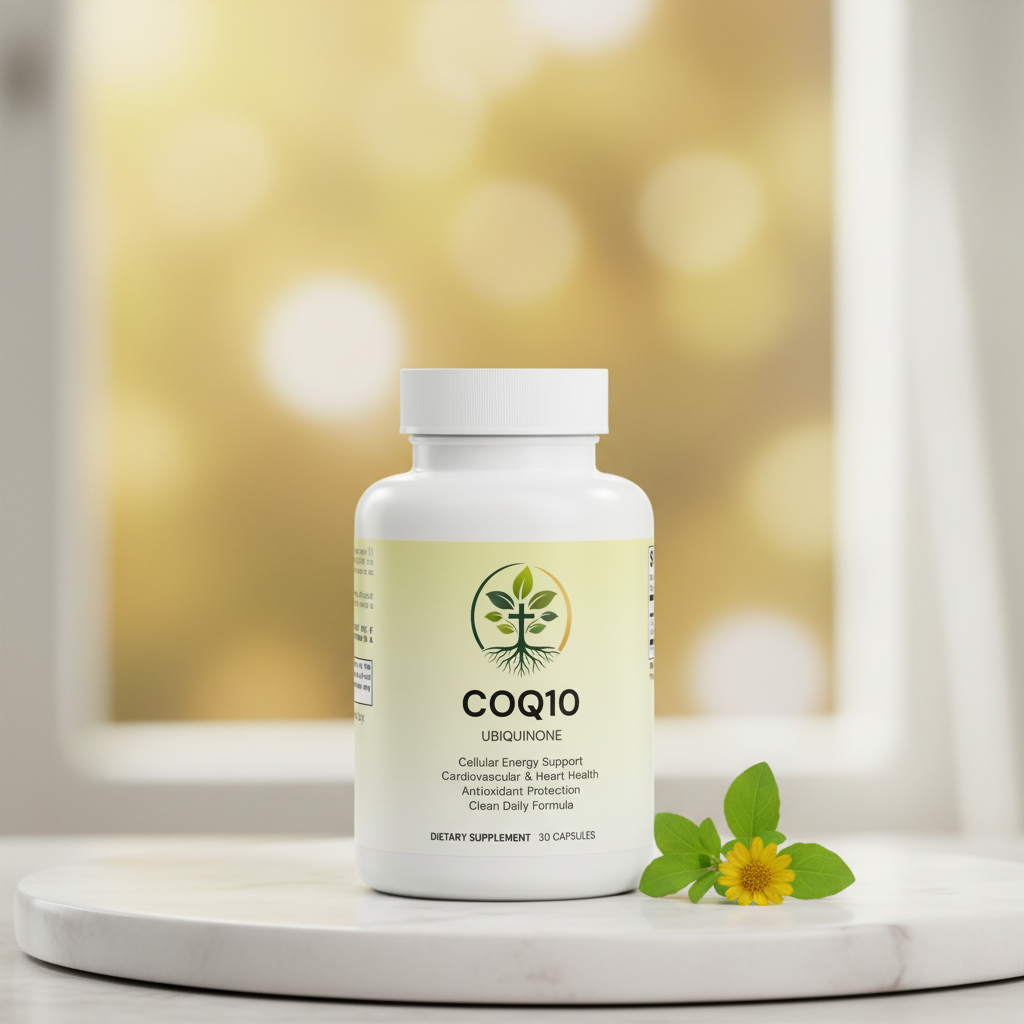 CoQ10 Ubiquinone lifestyle backdrop