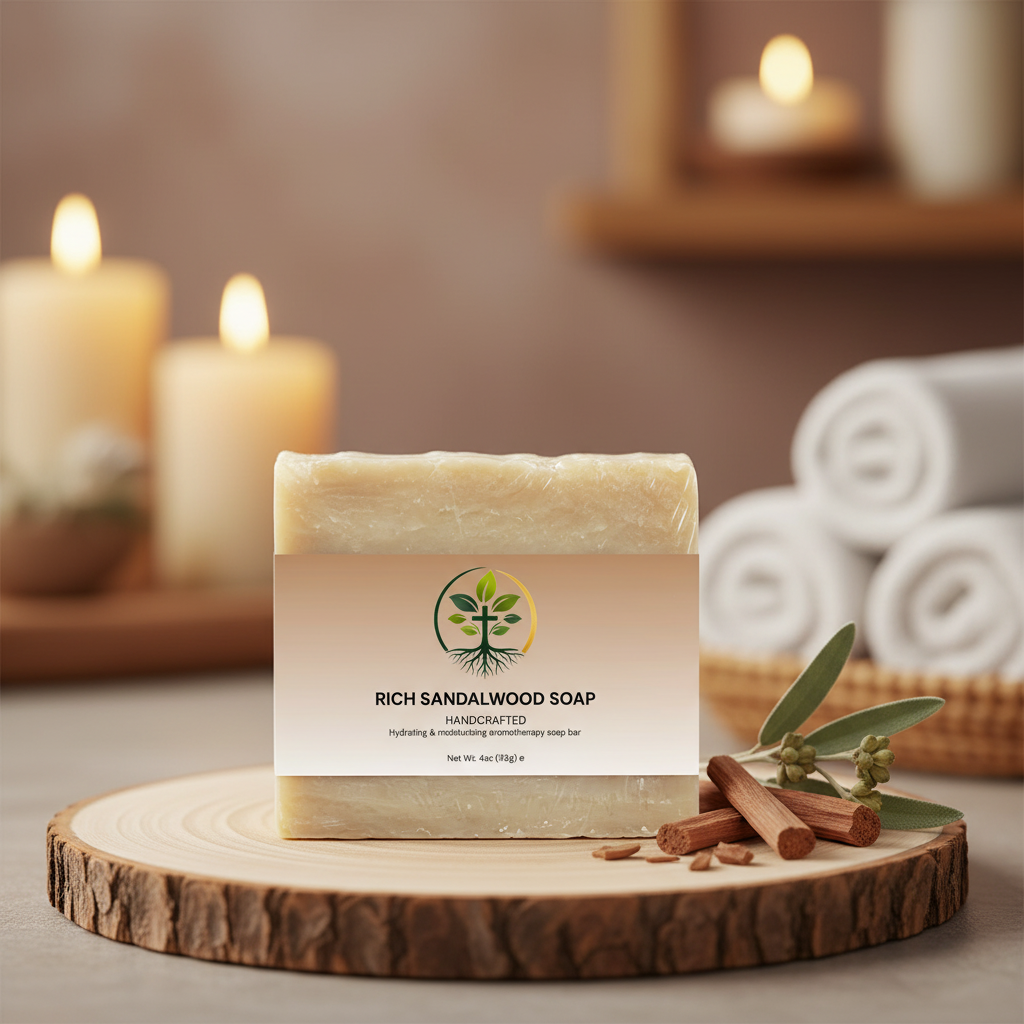 Rich Sandalwood Soap Lifestyle Backdrop