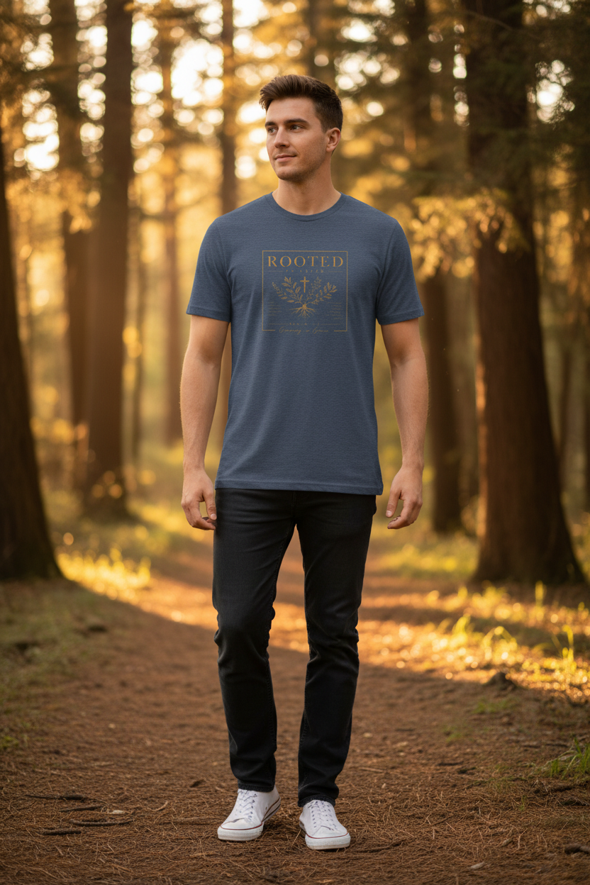 Rooted Brand T-Shirt Lifestyle Backdrop